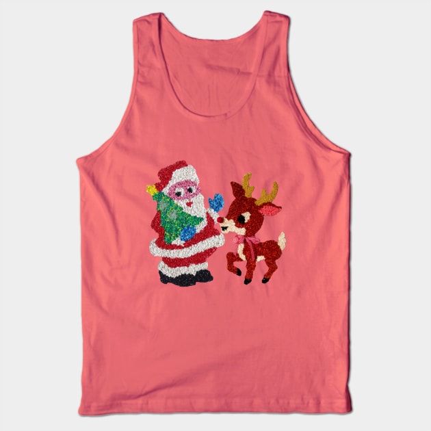 Santa & Rudolph Vintage Melted Plastic Tank Top by Pop Fan Shop